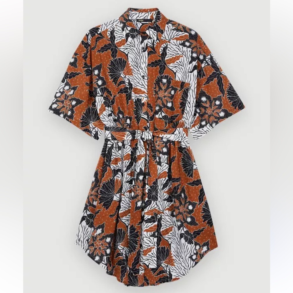 ❤️♥️❤️ maje Printed cotton voile shirt dress